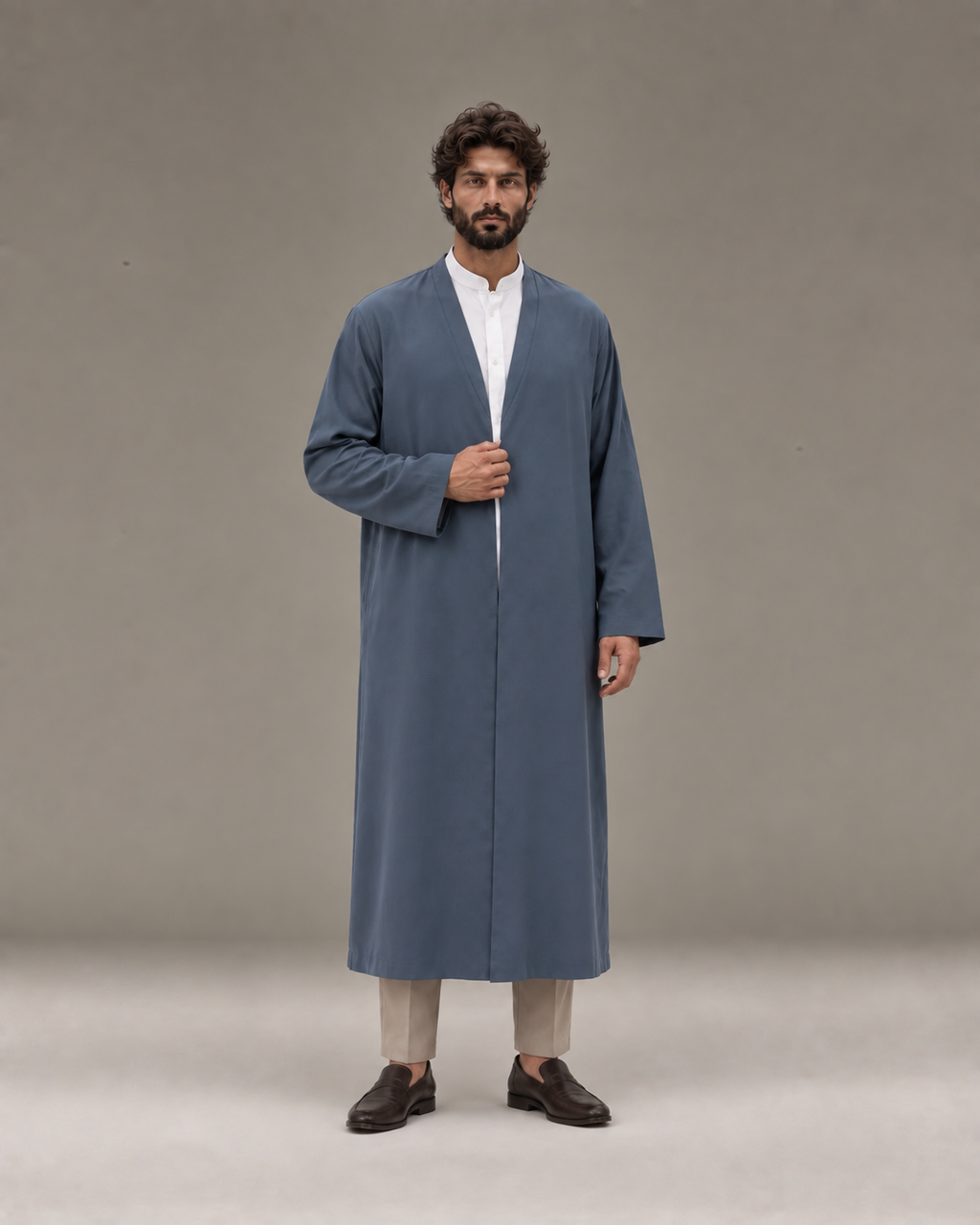 Garam Klasik Kesim Erkek Namaz Cübbesi – Gri