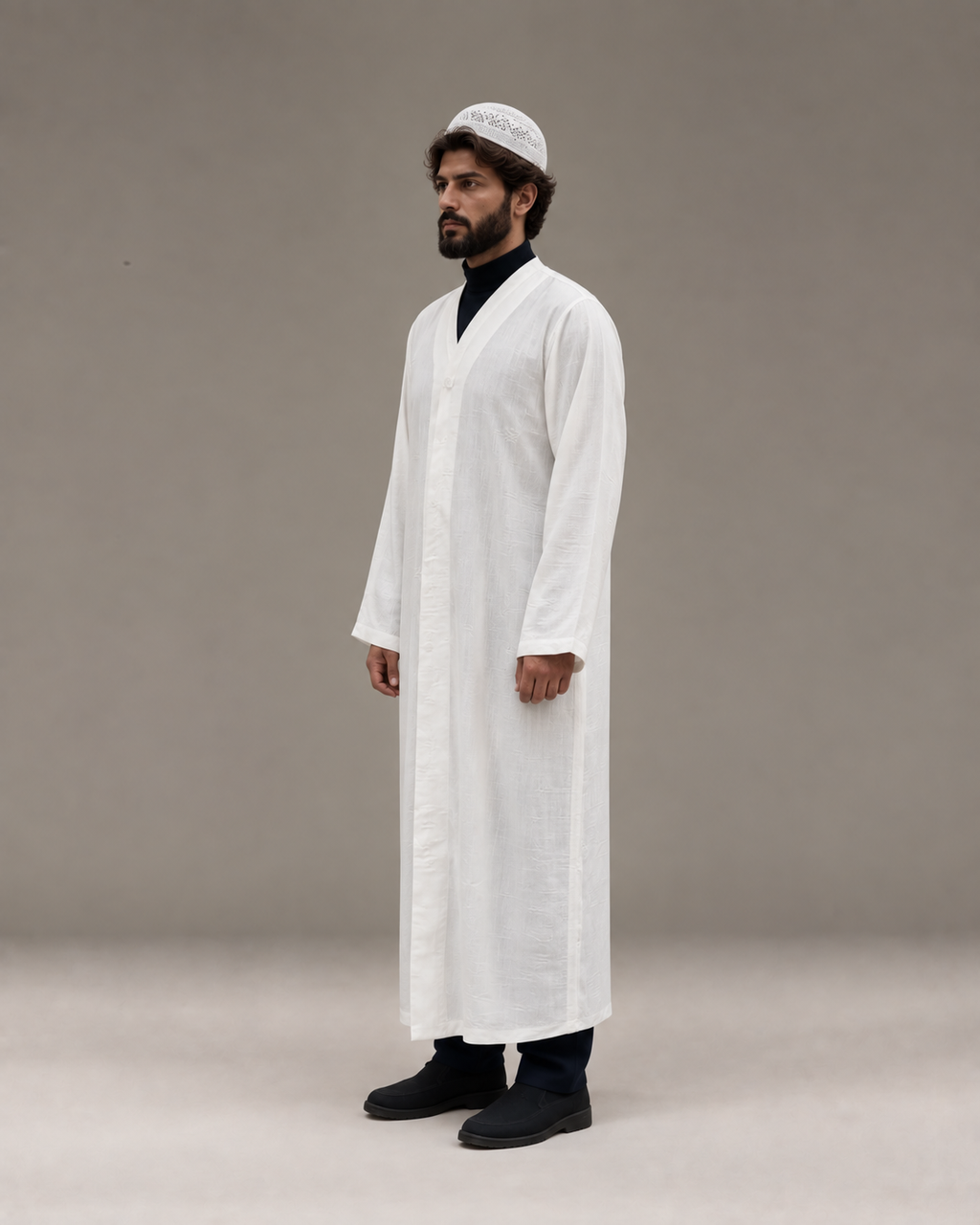Aerobin Rahat Kesim Namaz Cübbesi – Beyaz